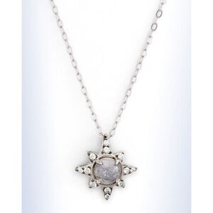 NADRI Holiday Star Sterling Silver Rutilated Quartz & CZ Pendant Necklace